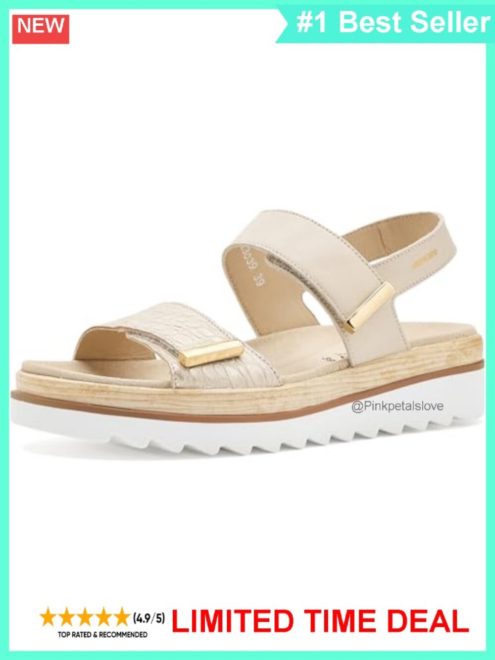 Full-Grain Leather Wedge Platform Sandals Hook Loop Summer Comfort
